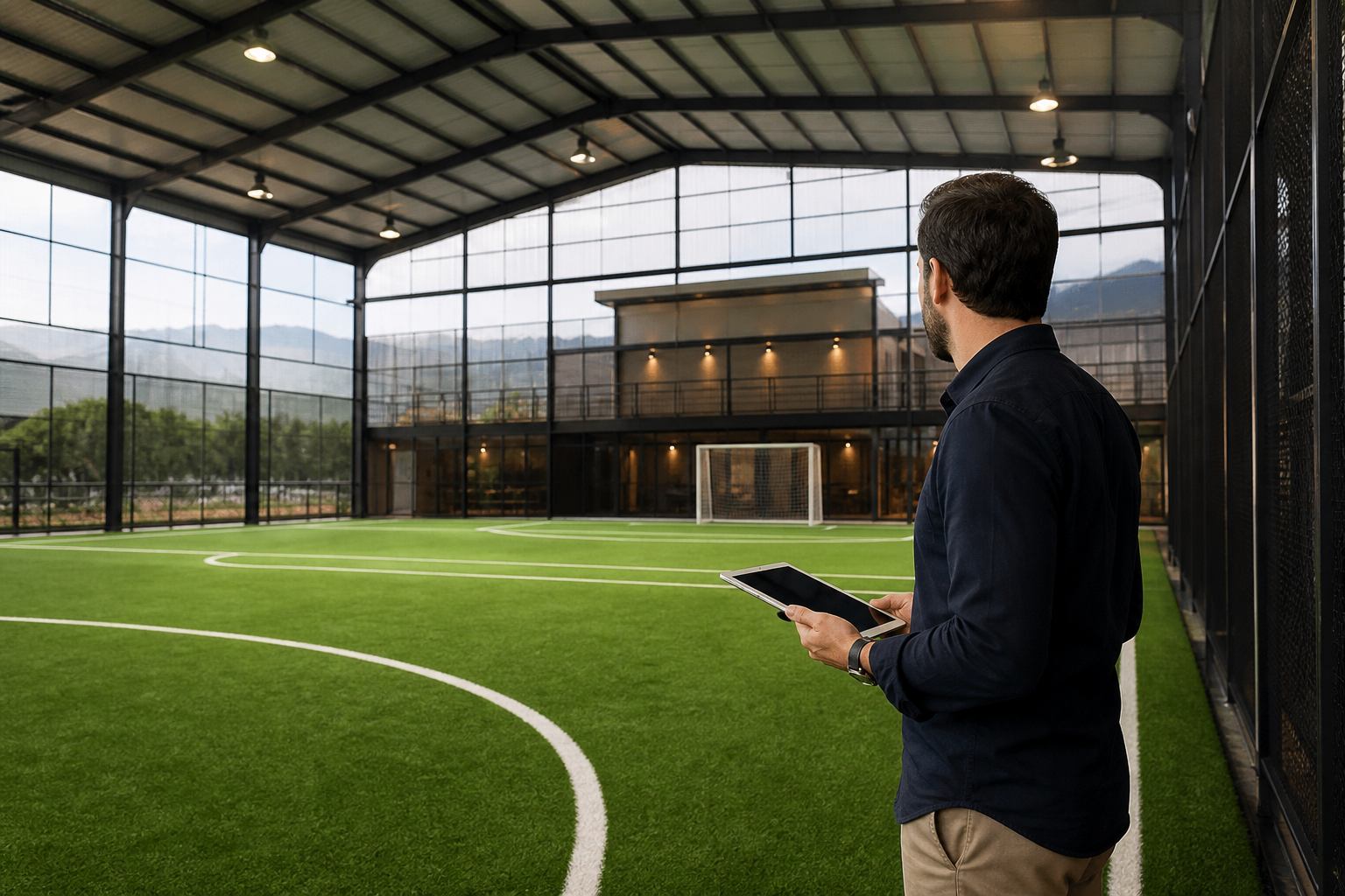 Sede moderna de fútbol 5 para alquiler de canchas